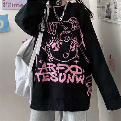 Sailor Moon Anime Pastel Goth Sweater