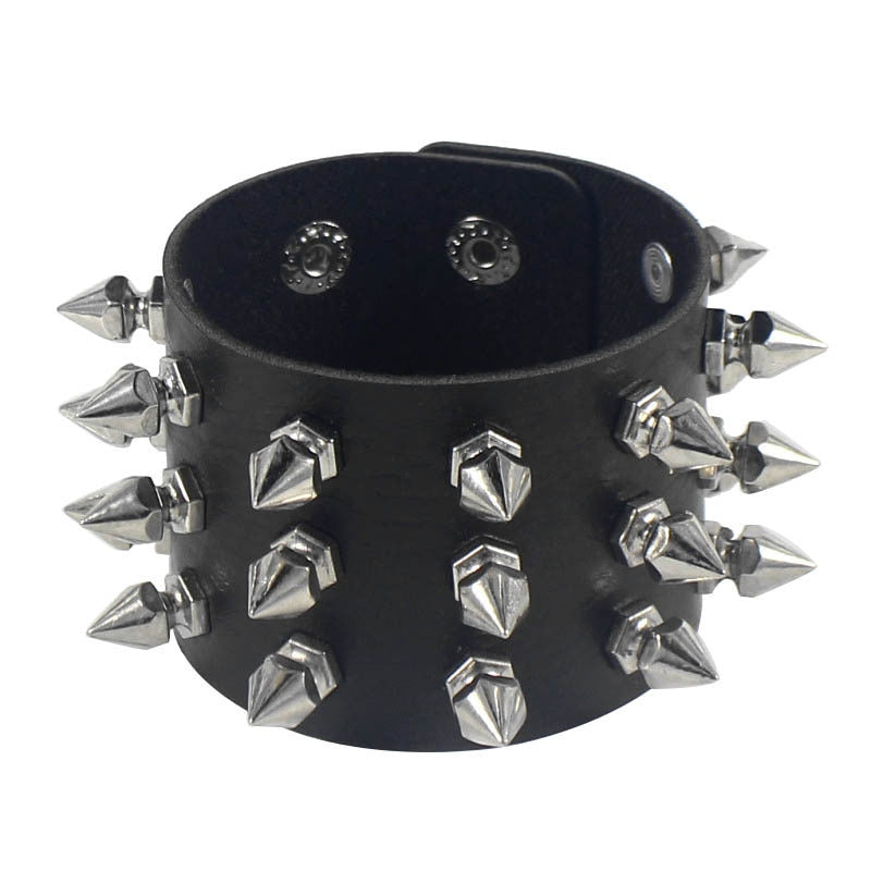 Pastel Goth Egirl Punk Rock Layered Bracelet Black