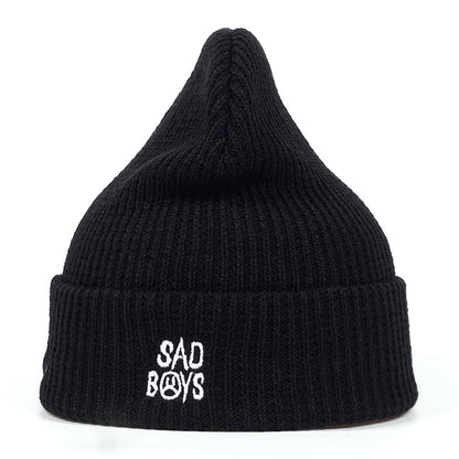 Sad Face Emoji Sad Boys Knitted Beanie Hat