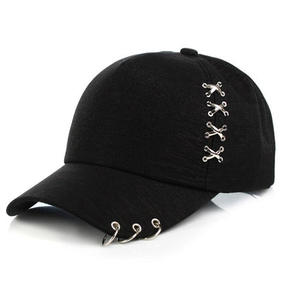 Black Piercings Snapback Baseball Hat