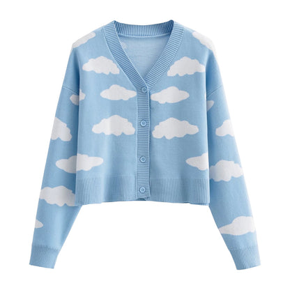 Kawaii Clouds Knitted Cardigan