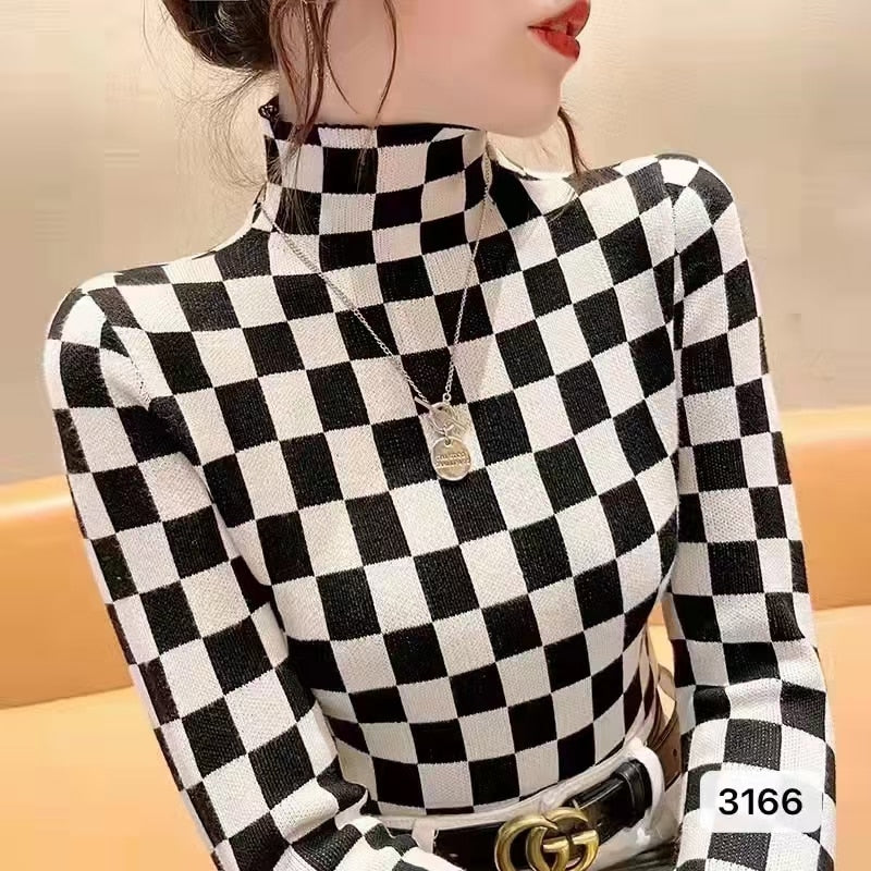 Checkerboard turtleneck 2025