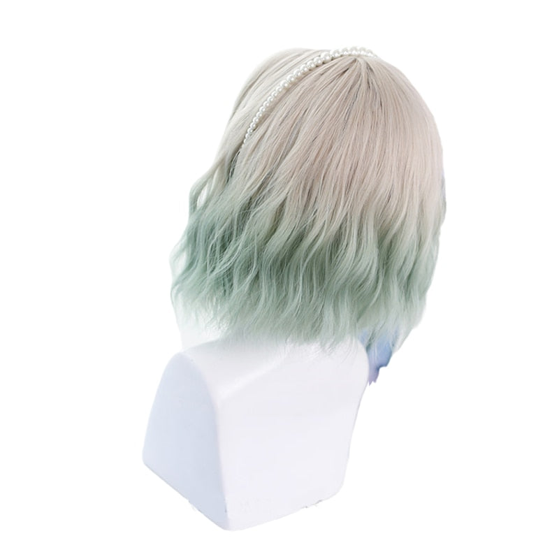 Fairycore Cosplay eGirl Wig Grey Green Ombre