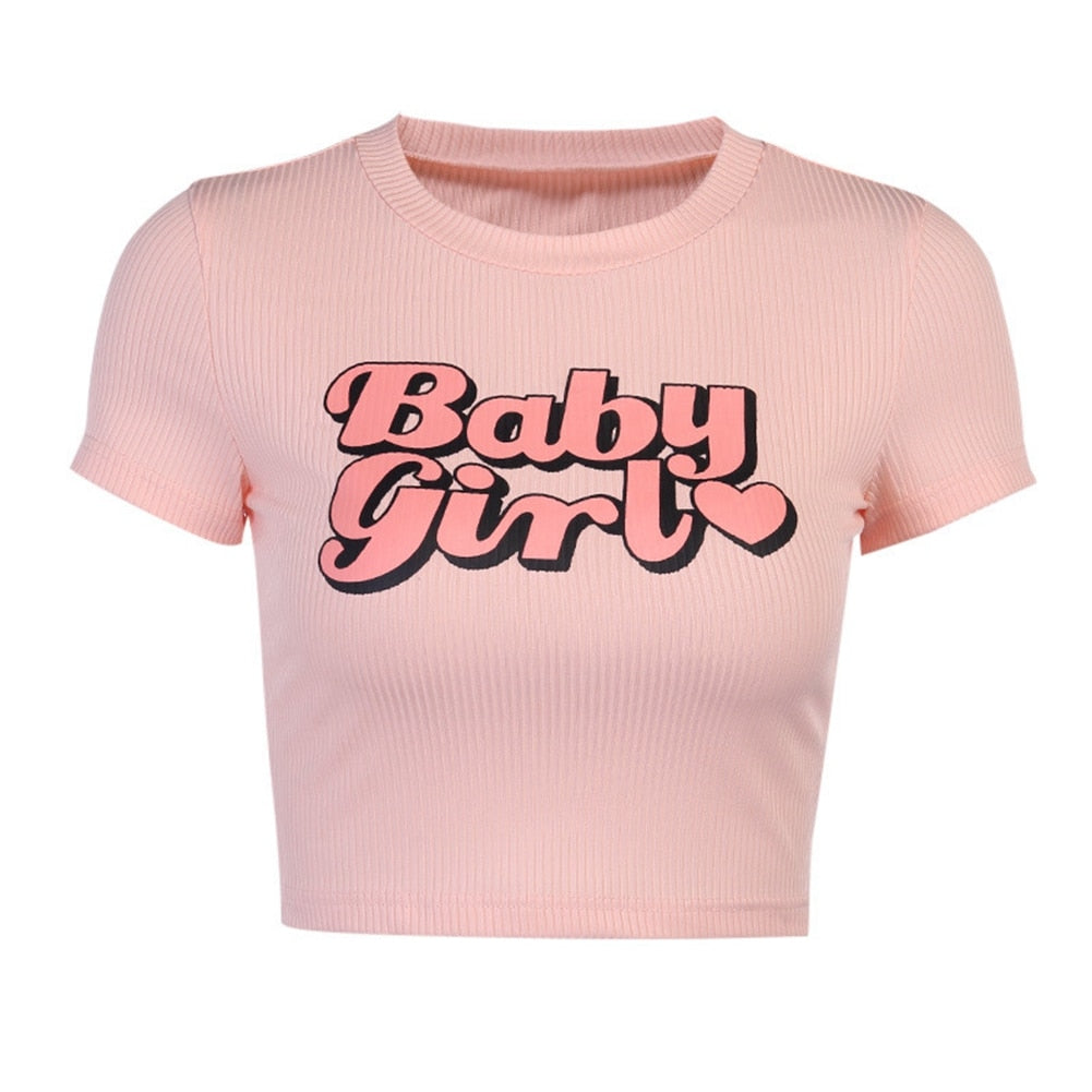 Crop T-shirt - Light pink - Ladies