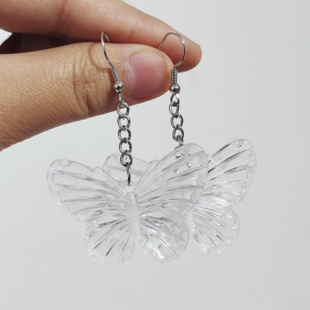 Soft Girl Y2K Transparent Butterfly Earrings