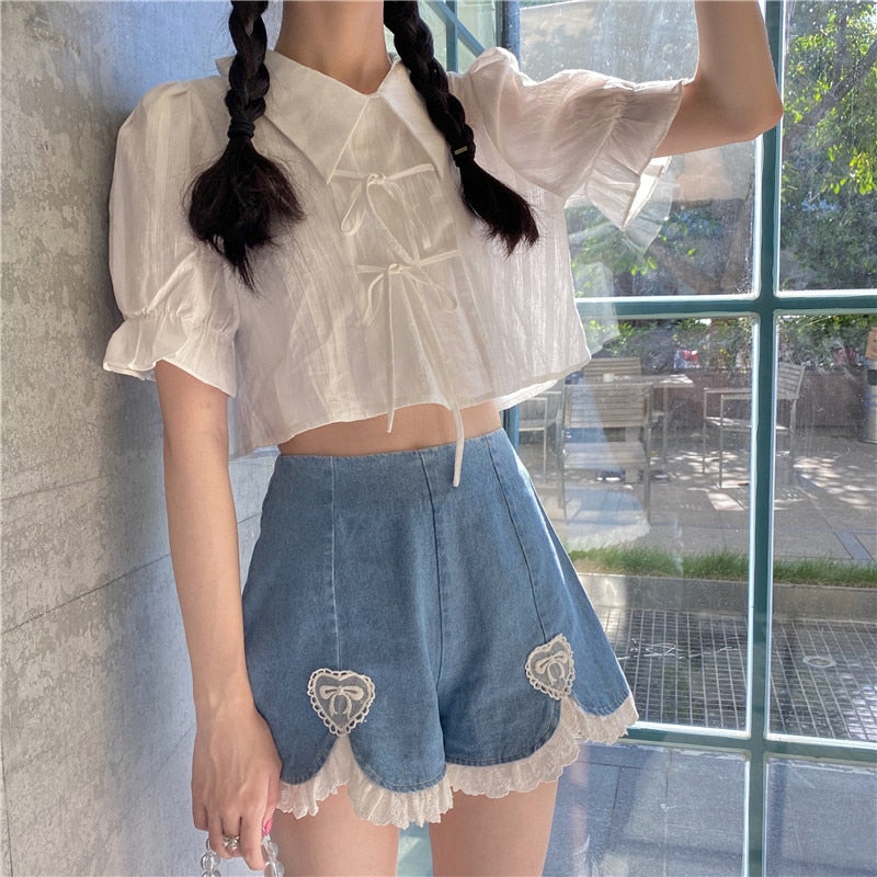 Dollette Romantic Denim Shorts