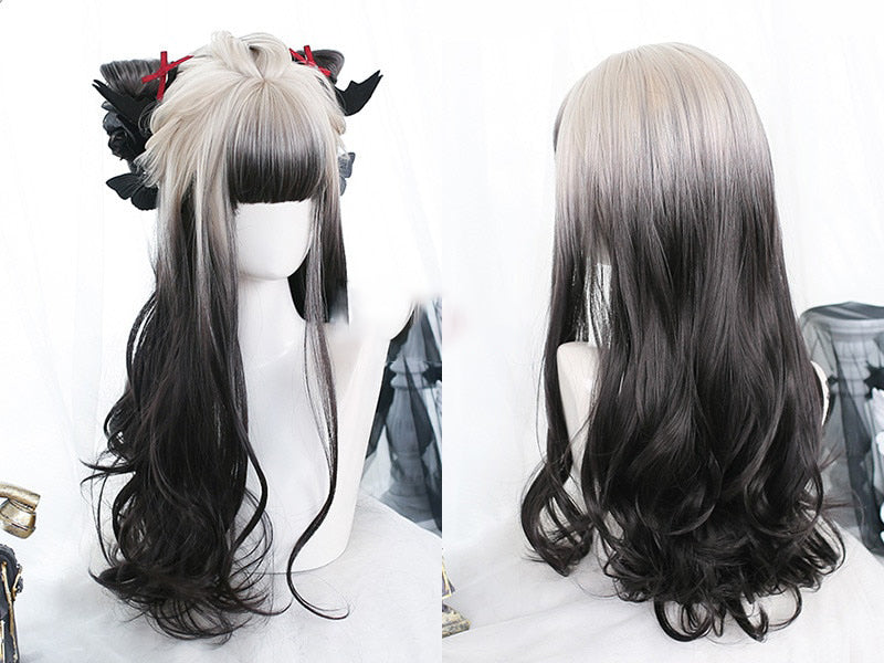Ombre Cosplay Wig Long Wavy with Bangs