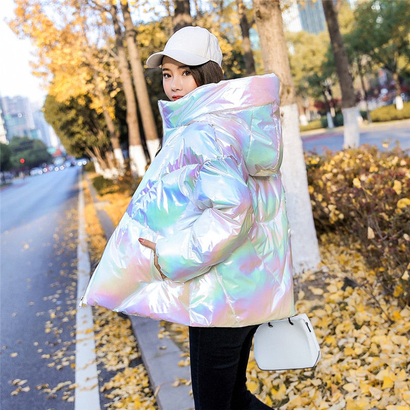 Iridescent on sale puffer coat