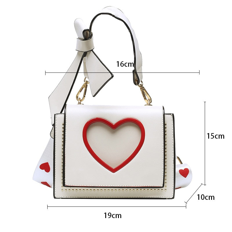 Y2K Heart Hollow Out Crossbody Bag