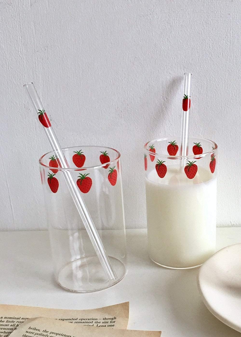 🍓 Nana Strawberry Glass with Straw