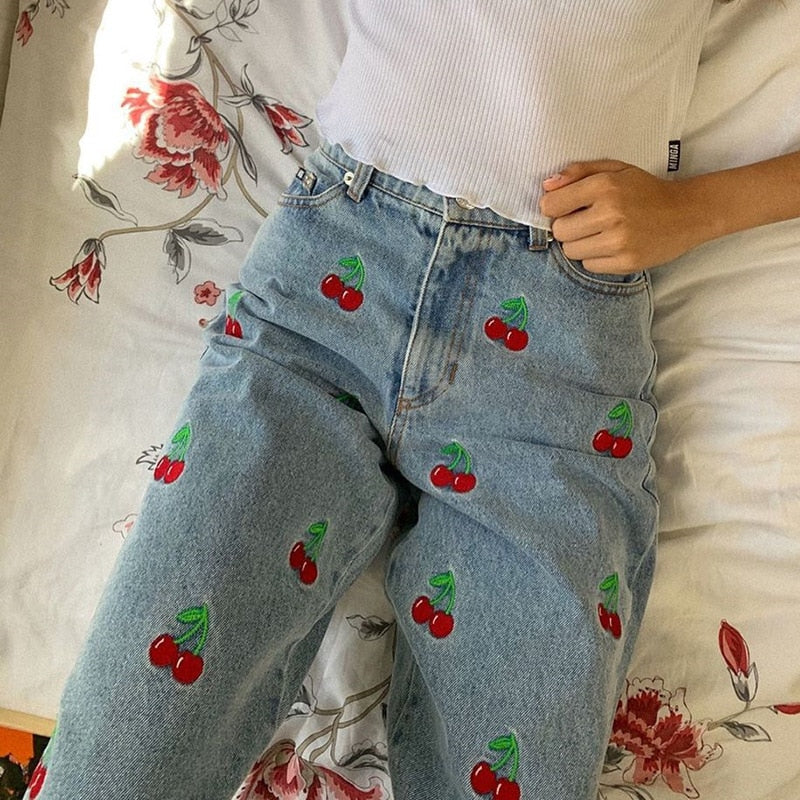 Cherry High Waisted Jeans