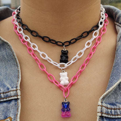 Egirl Kawaii Gummy Bear Acrylic Necklace