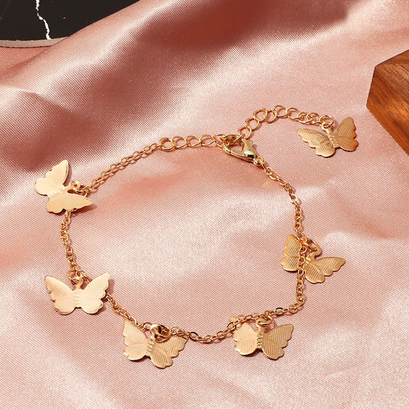 Soft Girl Aesthetic Gold Butterfly Bracelet