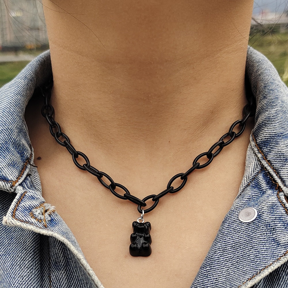 Egirl Kawaii Gummy Bear Acrylic Necklace