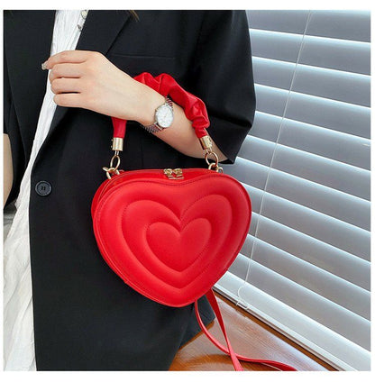 Lovecore Aesthetic Heart Shoulder Bag Red