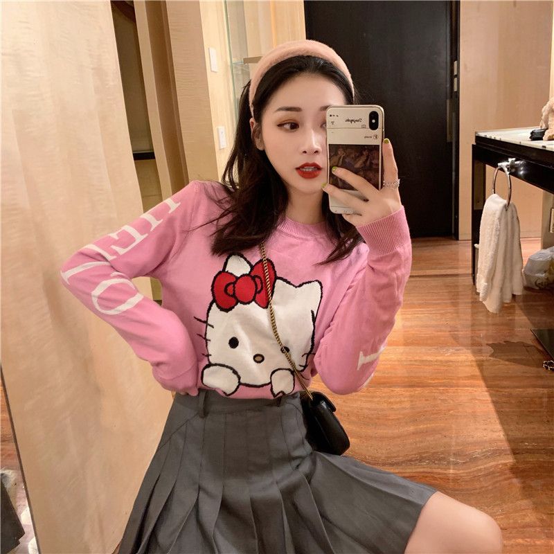 Hello Kitty Knitted Crop Sweater