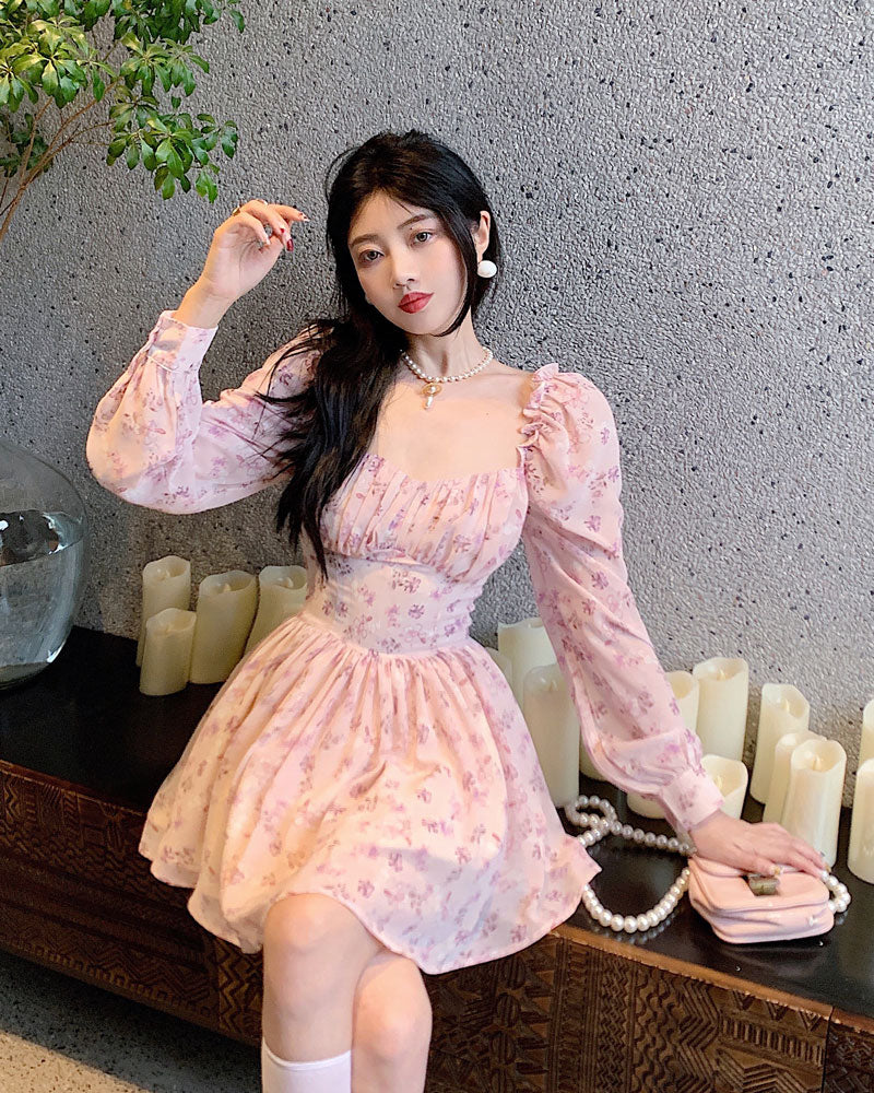 Soft Girl Vintage Floral Mini Dress Aesthetics Boutique Soft Girl Vintage Floral Mini Dress Aesthetics Boutique