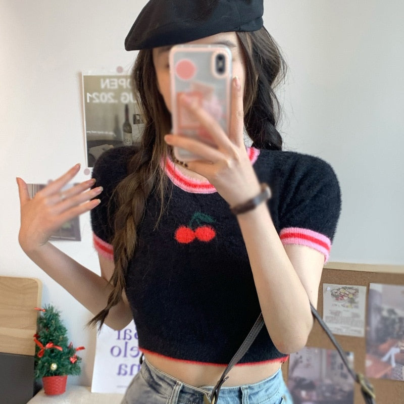 Sweet Cherry Soft Crop Top