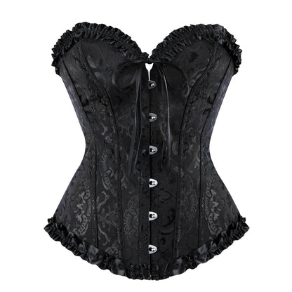 Gothic Vampire Corset Bustier Floral Satin Black Aesthetics Boutique Gothic Vampire Corset Bustier Floral Satin Black Aesthetics Boutique