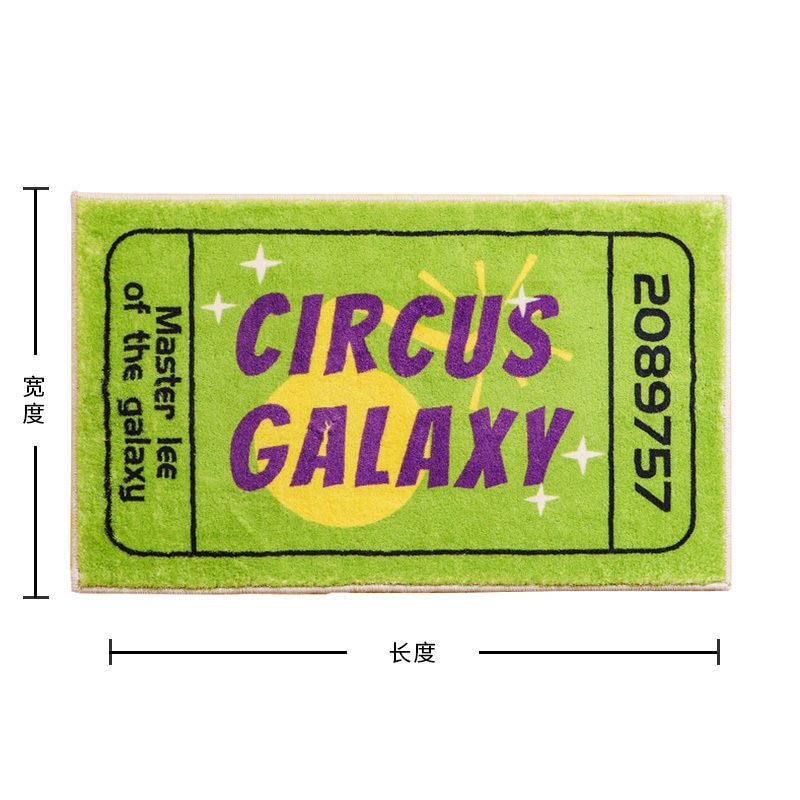 Aesthetic 90s Circus Galaxy Vintage Rug Mat