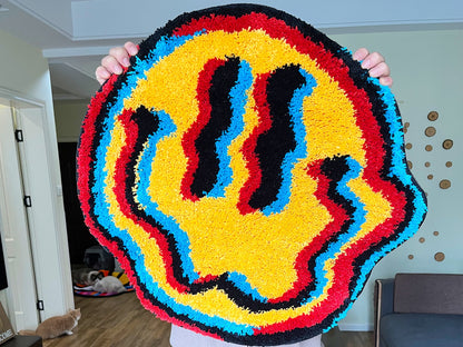 Trippy Smiley Face Rug