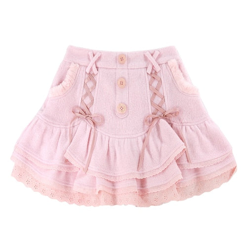 Dollette Sweet Lolita Pink Mini Skirt