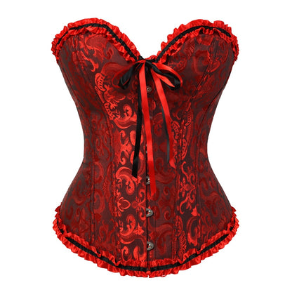 Vampire Corset Bustier Floral Blood Red