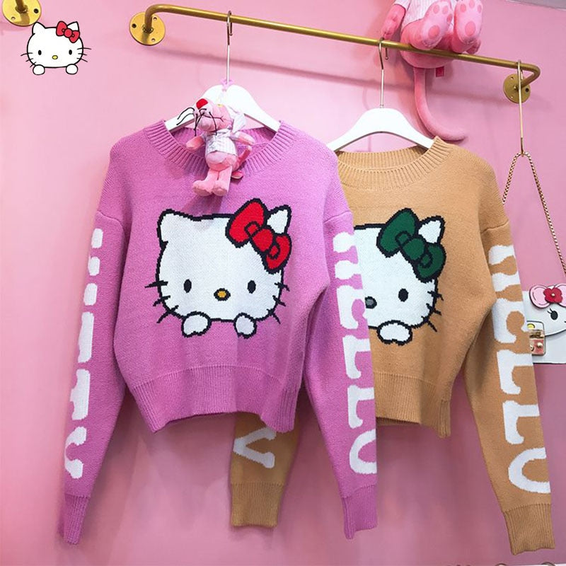 Hello Kitty Knitted Crop Sweater