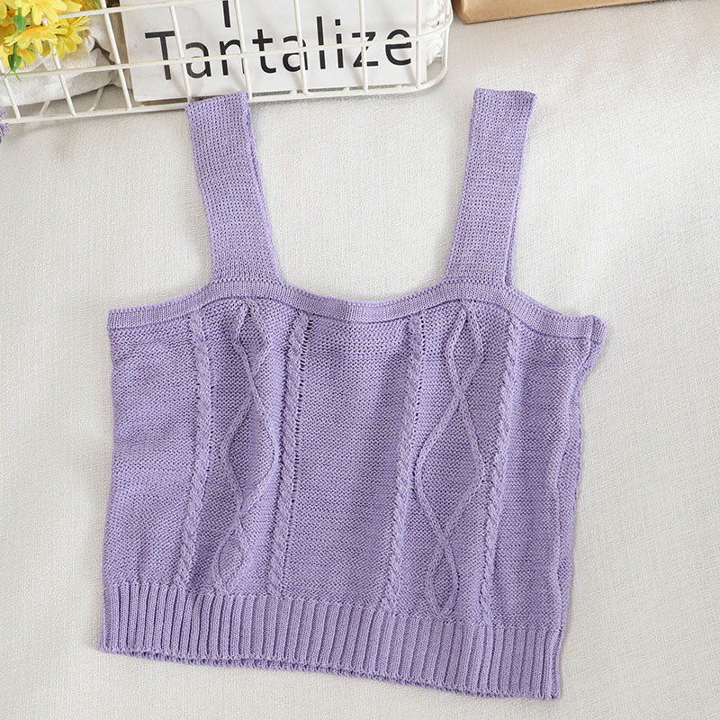 Y2K Aesthetic Soft Girl Knitted Crop Top