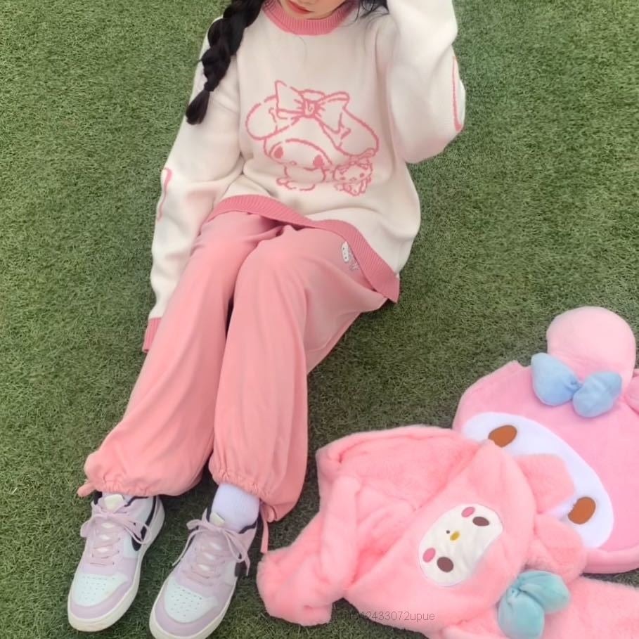 Kawaii My Melody Lovely Sweater White Pink