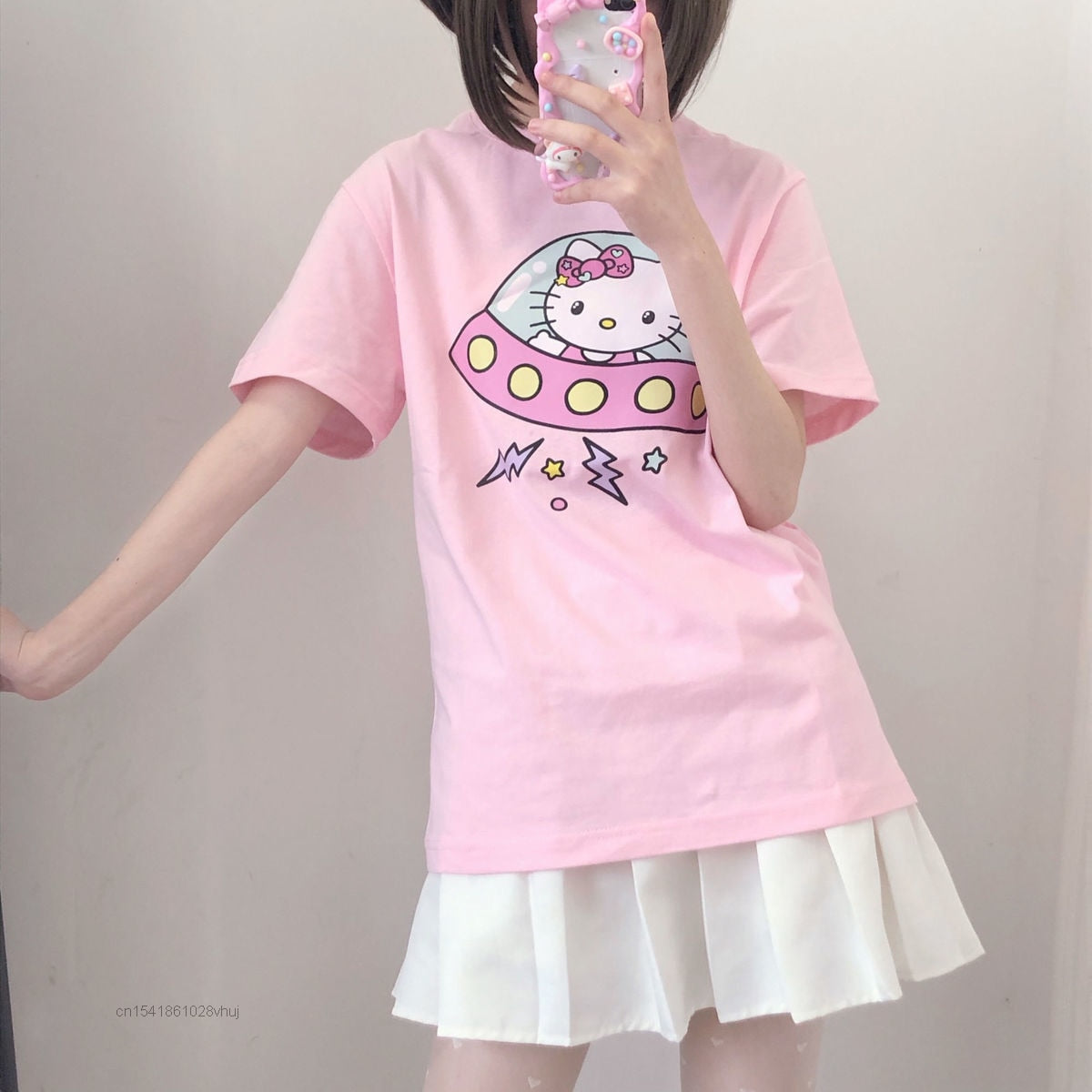 Hello Kitty UFO T-Shirt Pink