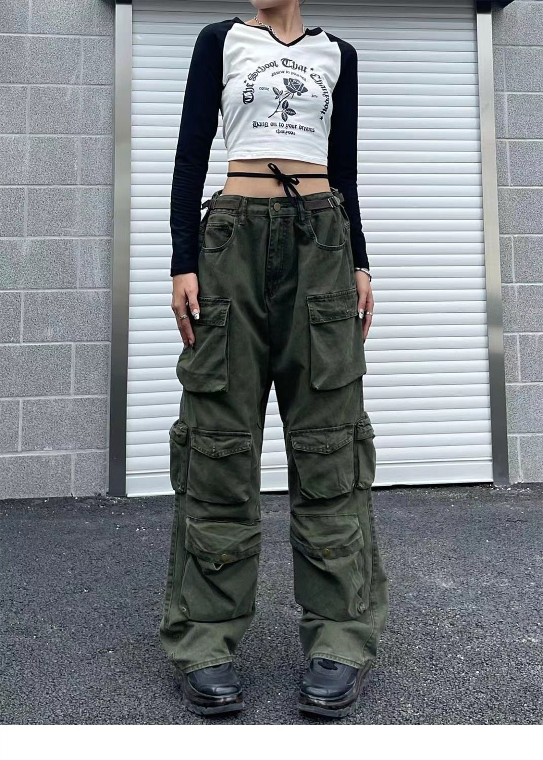 Y2K Baggy Blue Washed Cargo Pants