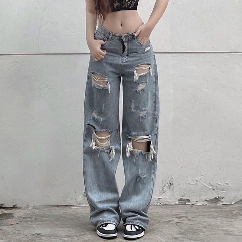 Y2K Grunge Ripped Baggy Jeans