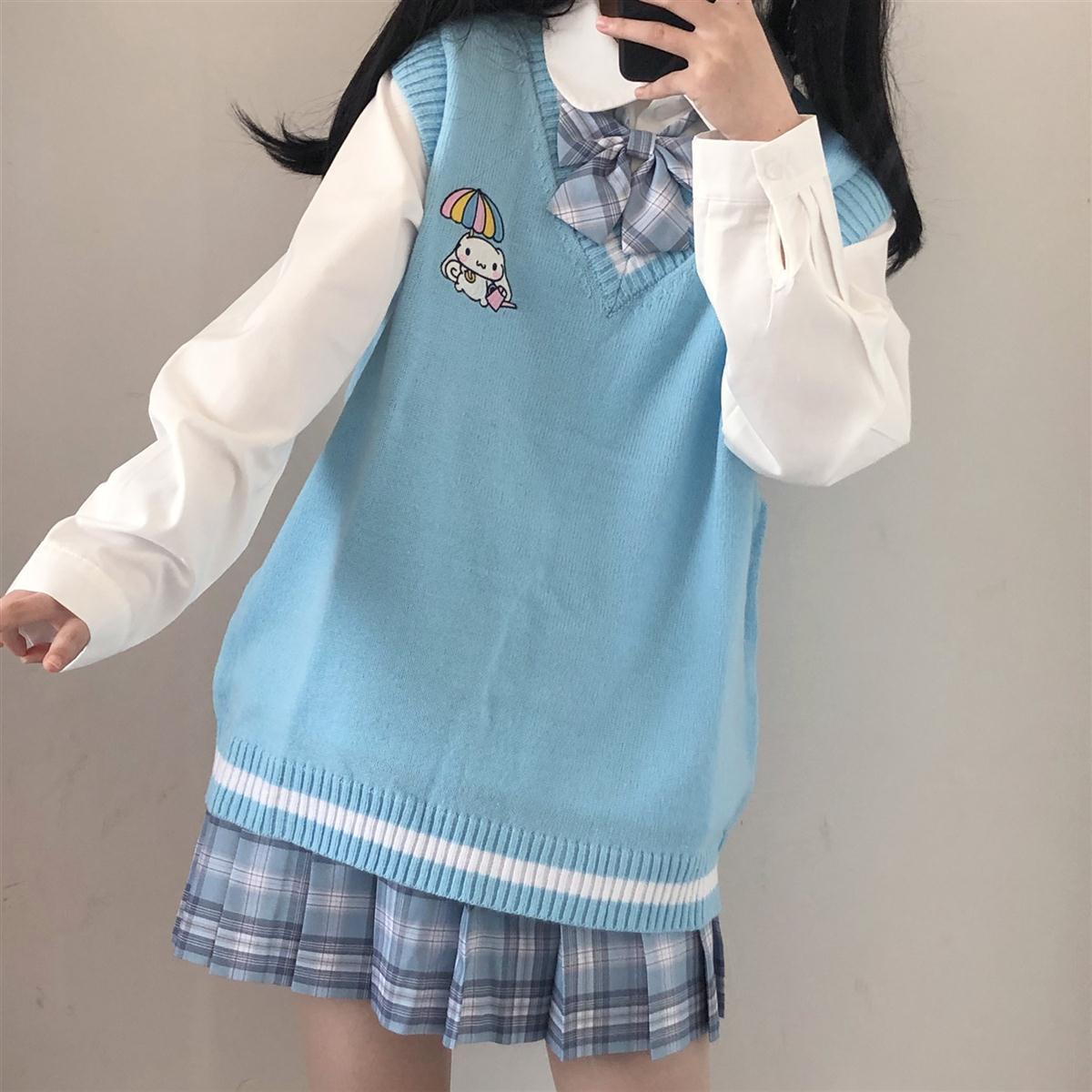 Kawaii Sweater Vest Cinnamoroll Blue