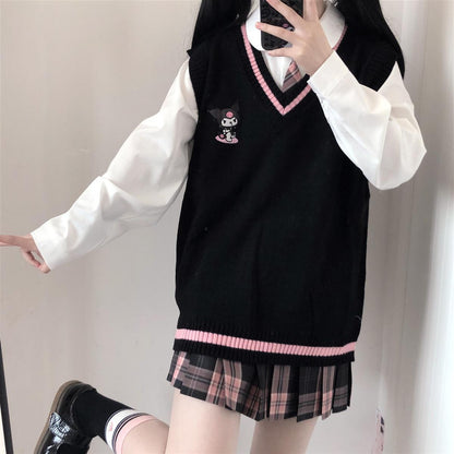 Kawaii Sweater Vest Kuromi Black