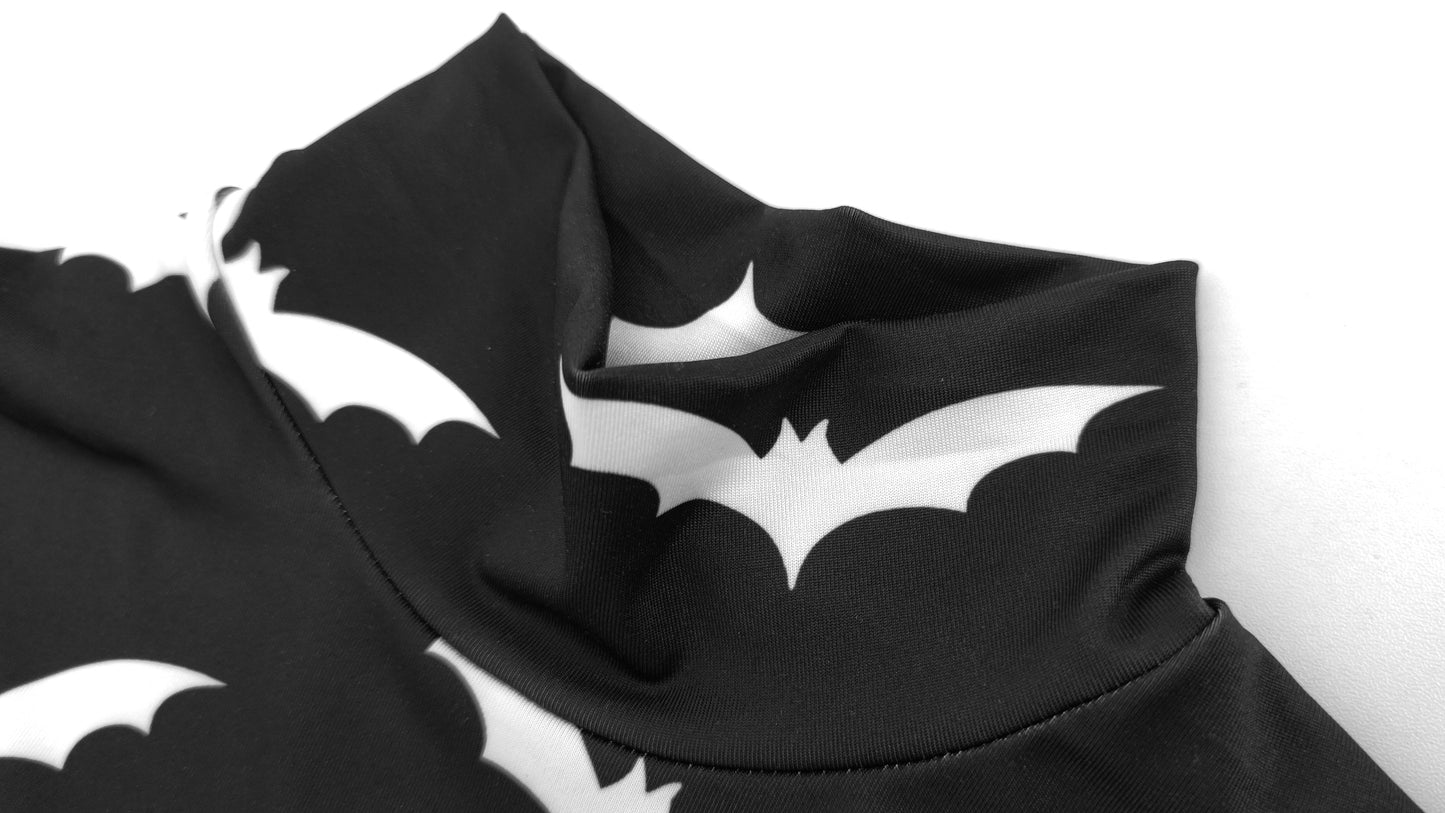 Gothic Black Bat Pattern Dress