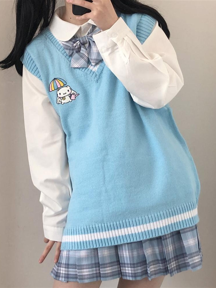 Kawaii Sweater Vest Cinnamoroll Blue