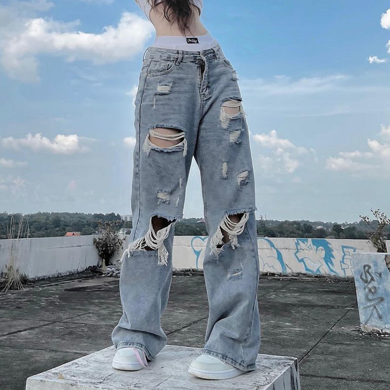 Y2K Grunge Ripped Baggy Jeans