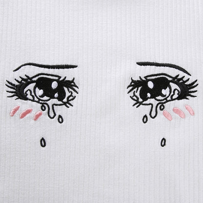 manga girl eyes crying