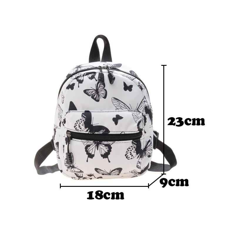 Y2K Mini Backpack Black and White Butterfly
