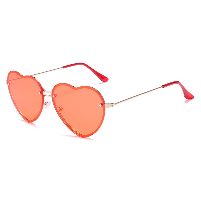 Red tinted best sale heart sunglasses