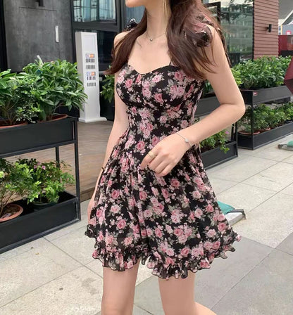 Soft Girl Aesthetic Floral Mini Dress
