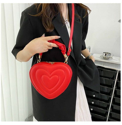 Lovecore Aesthetic Heart Shoulder Bag Red