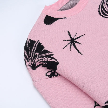 Gothic Bat Knitted Sweater Pastel Goth