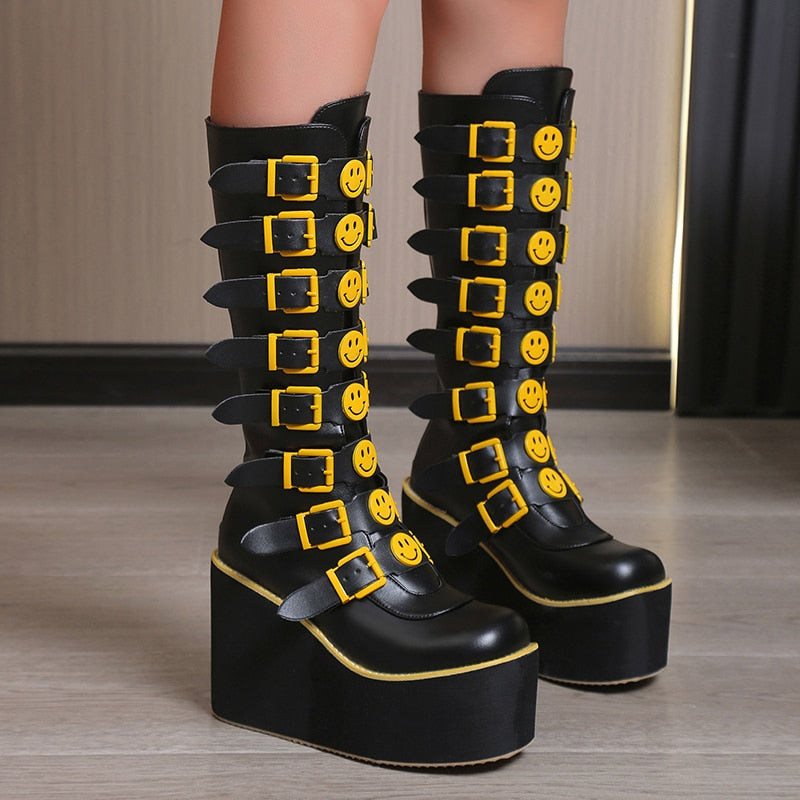 Punk Smiley Egirl Boots