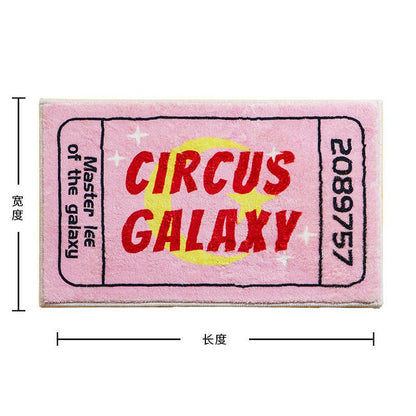 Aesthetic 90s Circus Galaxy Vintage Rug Mat