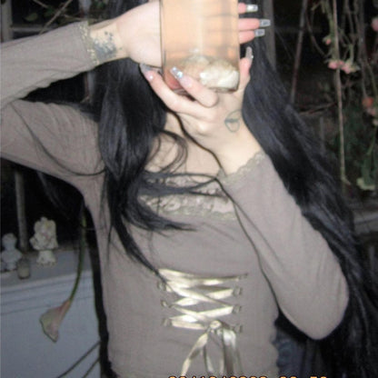 Fairy Grunge Long Sleeve Milkmaid Top