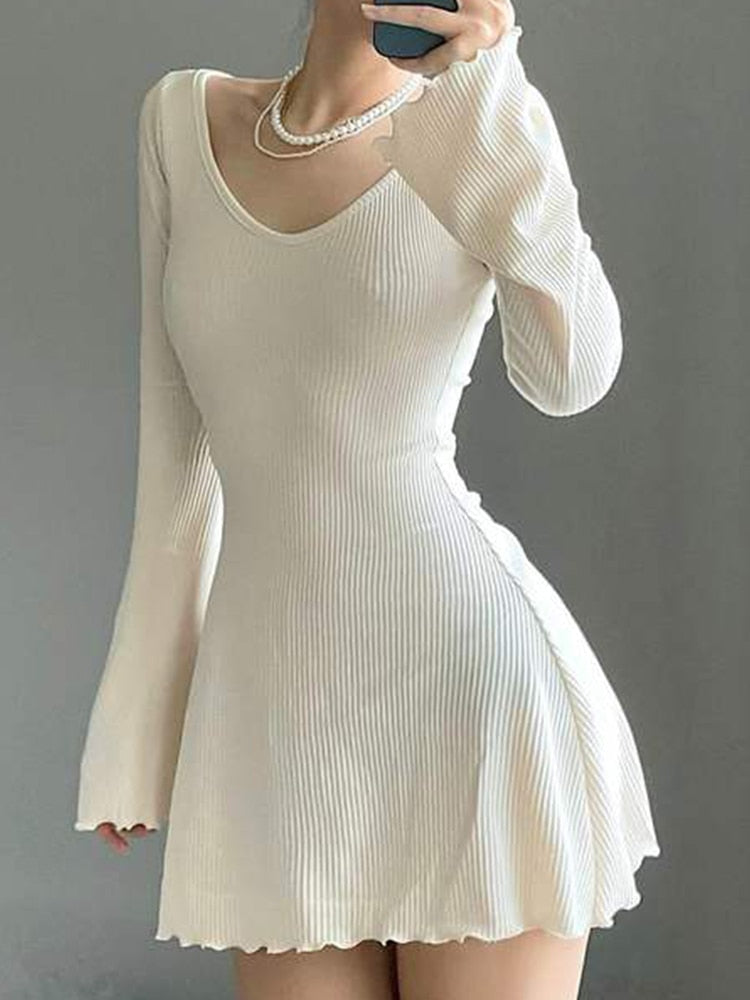 Soft Girl Elegant Flared A-line Dress