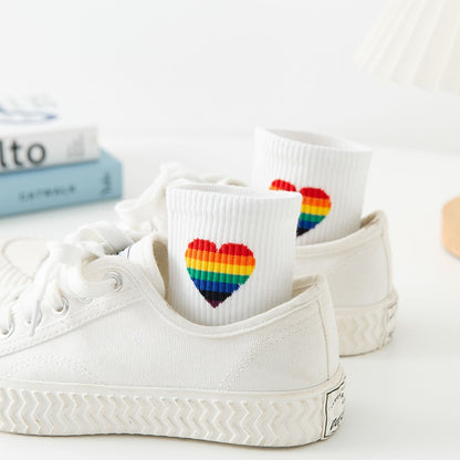 Love Korean Rainbow Ankle Socks