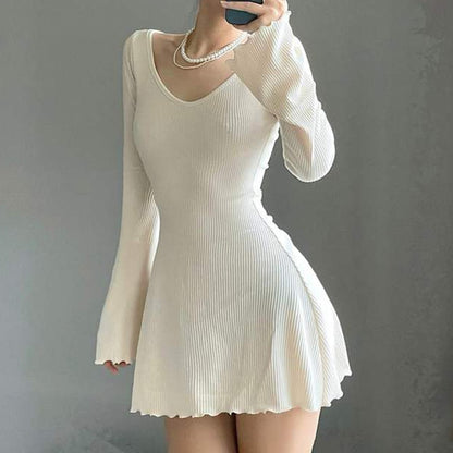 Soft Girl Elegant Flared A-line Dress